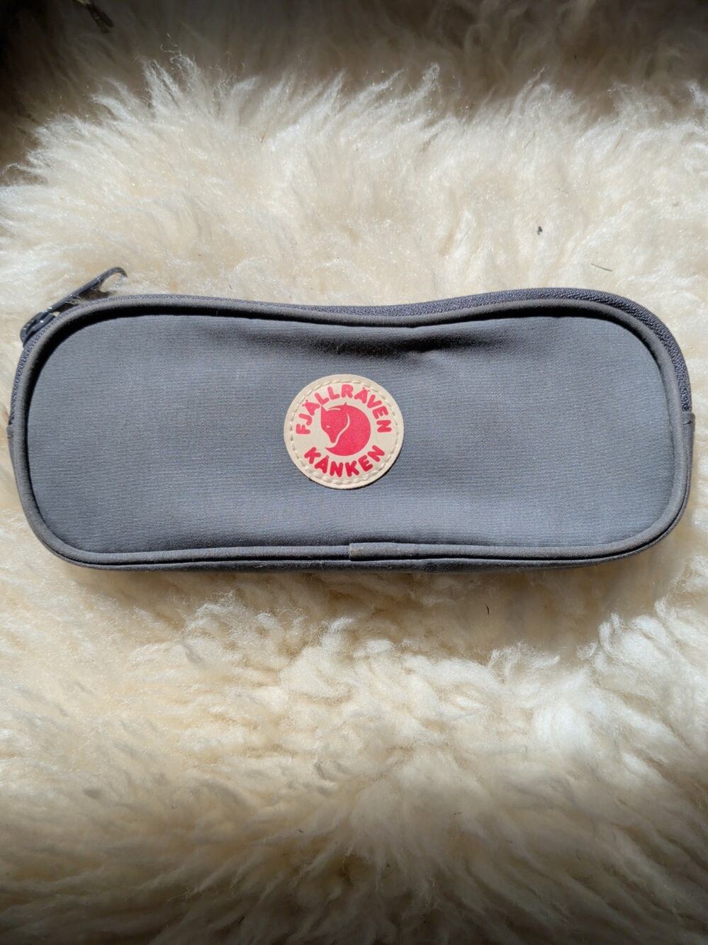 Fjallraven Kanken Hray Pen Case Pencil Pouch Zipper Canvas Poly Blend